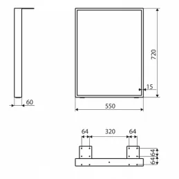 Stolne noge NEPTUN Crna / Par