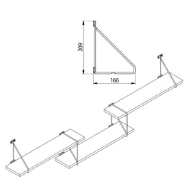 Držač police TRIANGLE / Crna