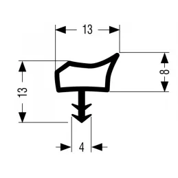 Brtva za vrata D1 / Crna