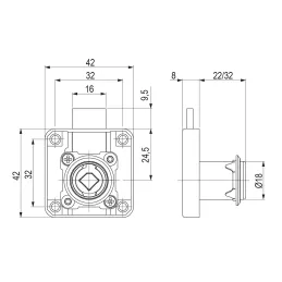 Zaključavač za ladice EXCELENT / Nikel