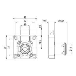 Utičnički bravac s jezikom EXCELENT / Nikel