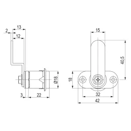 Namještajna brava s preklopnikom EXCELENT / Nikel