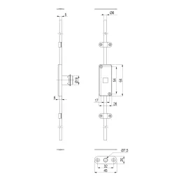 Dvokraki brava 1000 mm EXCELENT / Nikel