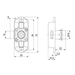 Trosmjerni zasun 1200 mm EXCELENT / Nikel