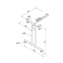 Konstrukcija za sklopivi stol FOLD / sjajni krom