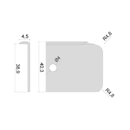 Završna letva za radnu ploču 38 mm / Crna