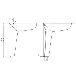 Nogica za namještaj LAMBDA / Crna mat
