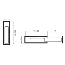 Koš za potpuno izvlačenje ELEGANCE bočni s prigušenjem / Antracit