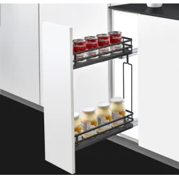 Koš za potpuno izvlačenje ELEGANCE bočni s prigušenjem / Antracit