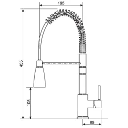 Baterija za umivaonik TOP PROF P / Krom sjajan / Tuš