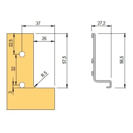 Profil za ručice za vrata PARMA - J / Crna mat