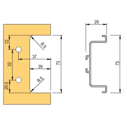 Ručna profil za vrata PARMA - C / Crna mat