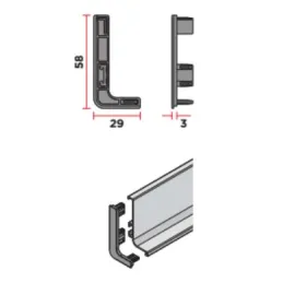 Set završetaka za ručkarski profil PARMA - J / Crna mat