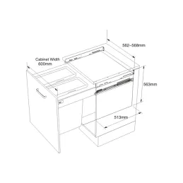 Izvlačni otpadni koš INTERBIN 600 / Sivi