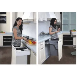 Izvlačni otpadni koš INTERBIN 600 / Sivi