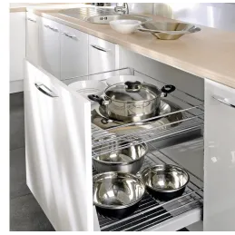 Izvlačna dvostruka kanta s povratnim mehanizmom / Siva