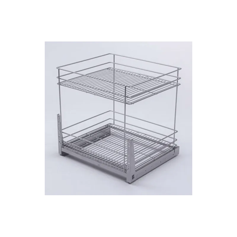 Izvlačna dvostruka kanta s povratnim mehanizmom / Siva