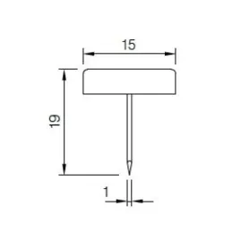 Klizač sa čavlima 15 mm - neutralni / 10 komada