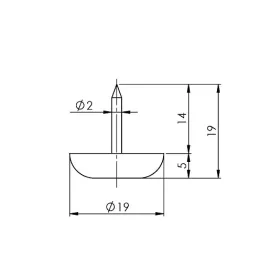 Klizač s čavlima teflonski sivi / 10 komada