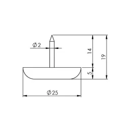 Klizač s čavlima teflonski sivi / 10 komada