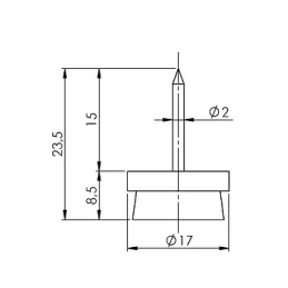 Klizni nosač s filcom, smeđi / 10 komada
