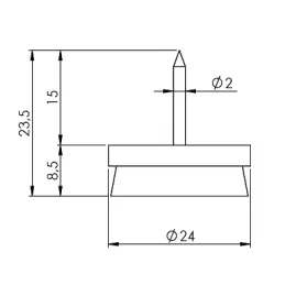 Klizni nosač s filcom, smeđi / 10 komada