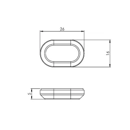 Samoljepljivi klizač ovalnog oblika s teflonom Siva / 10 komada