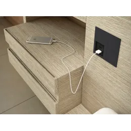 Električna utičnica VersaHit 2 x 230V FRENCH / Mat crna