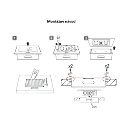Sklopna električna utičnica 3x230V / Bijela