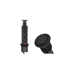 Povučna električna utičnica 3x230V crna