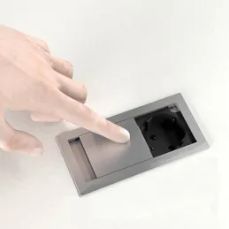 Električna utičnica VersaHit Mono 1 x 230V FRENCH / Neorđajući čelik