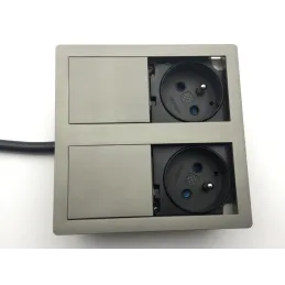 Električna utičnica VersaHit 2 x 230V FRENCH / Kositerno
