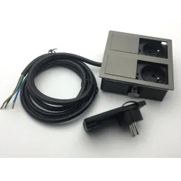 Električna utičnica VersaHit 2 x 230V FRENCH / Kositerno