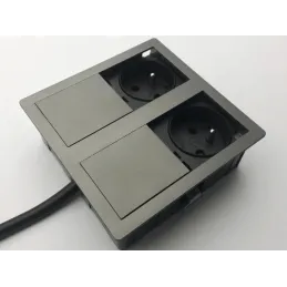 Električna utičnica VersaHit 2 x 230V FRENCH / Kositerno