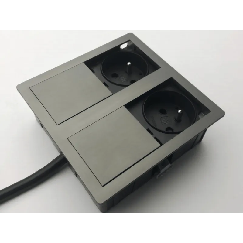 Električna utičnica VersaHit 2 x 230V FRENCH / Kositerno