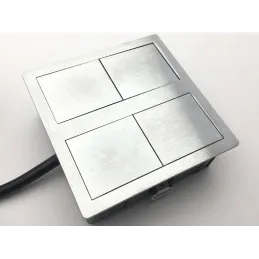 Električna utičnica VersaHit 2 x 230V FRENCH / Neorđajeni čelik