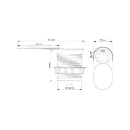 Električna utičnica SLIDE 1x230V + 1xUSB FRENCH / Nehrđajući čelik