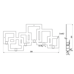 Dizajnerski zidni vješalica QUADRO / Crna mat