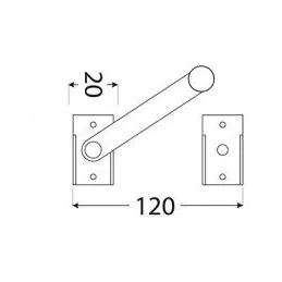 Vratnica za vrata 120 x 60 x 20 mm / Mesing