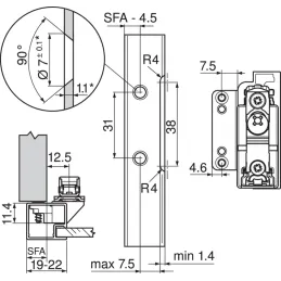 Mehanizam za preklapanje HK-S bijeli / SET